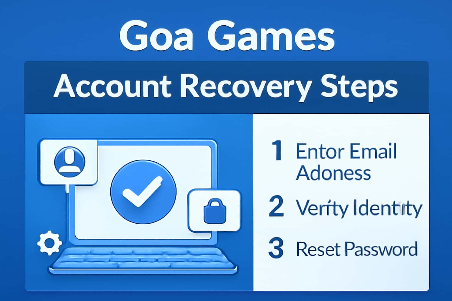 A secure account recovery illustration for Goa Games.