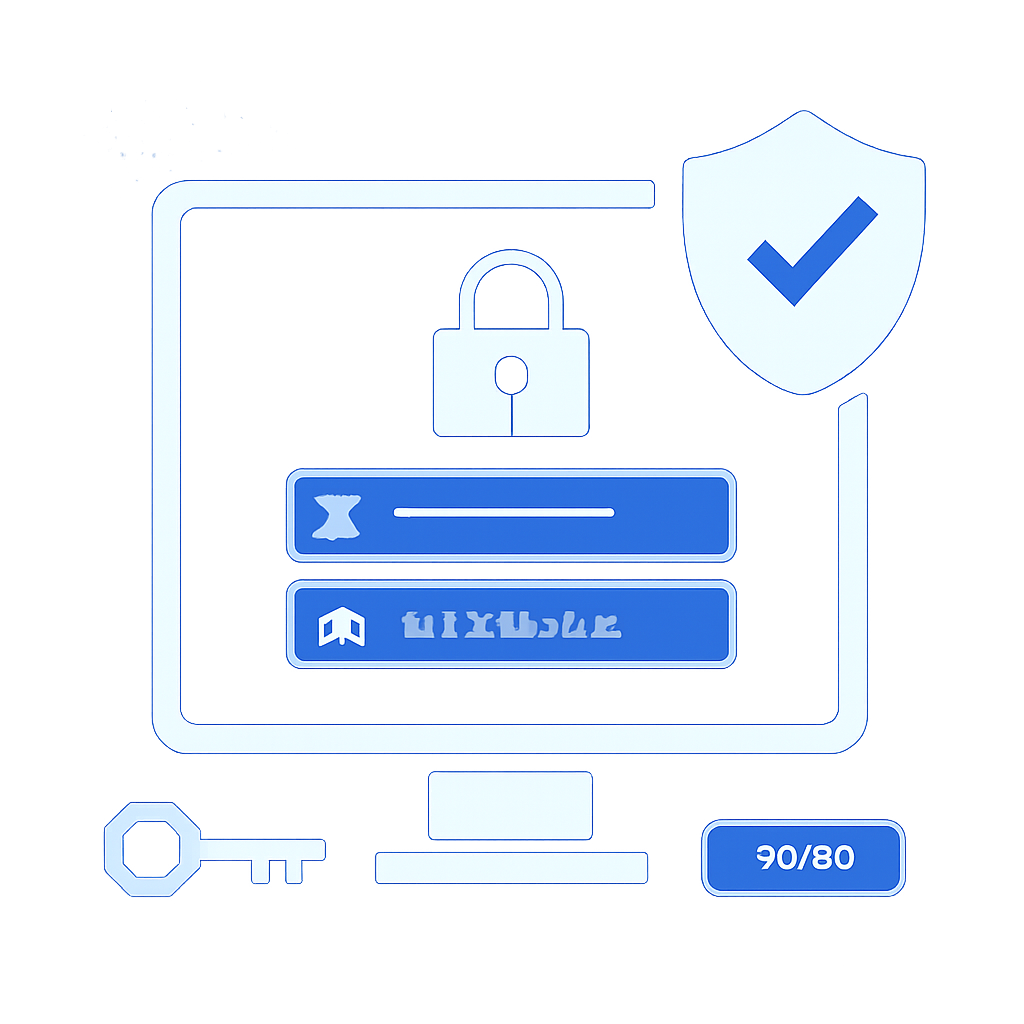 Illustration of secure login process for Goa Games.