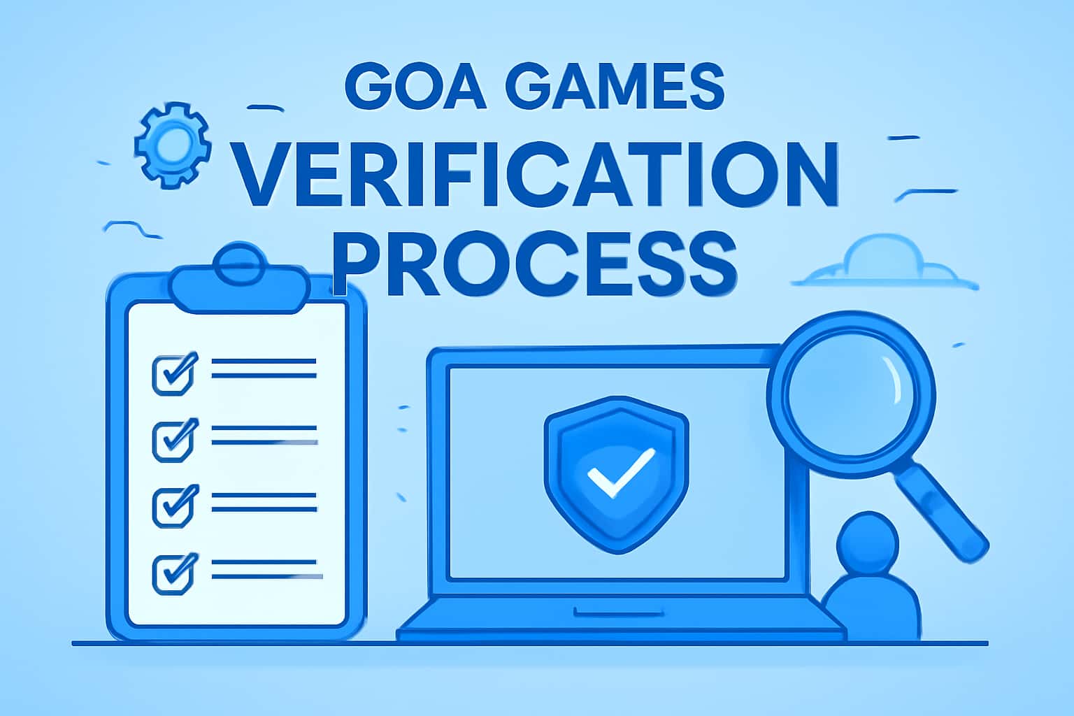 An informative graphic illustrating the Goa Games verification process with clear text.