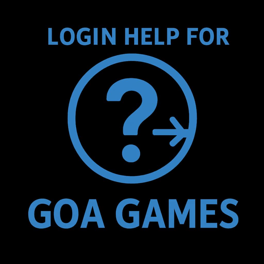 A badge symbolizing login assistance for Goa Games.