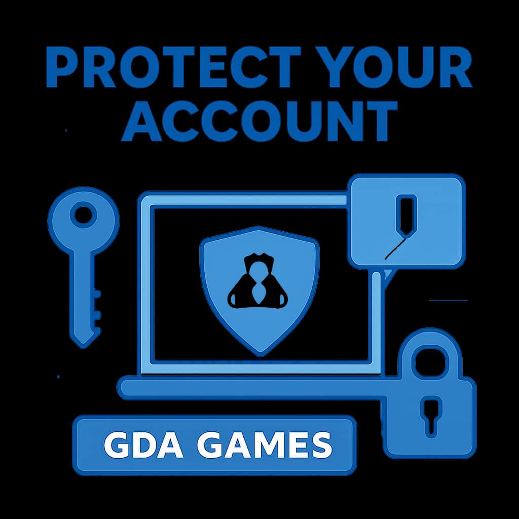 Illustration of security measures for protecting Goa Games account.