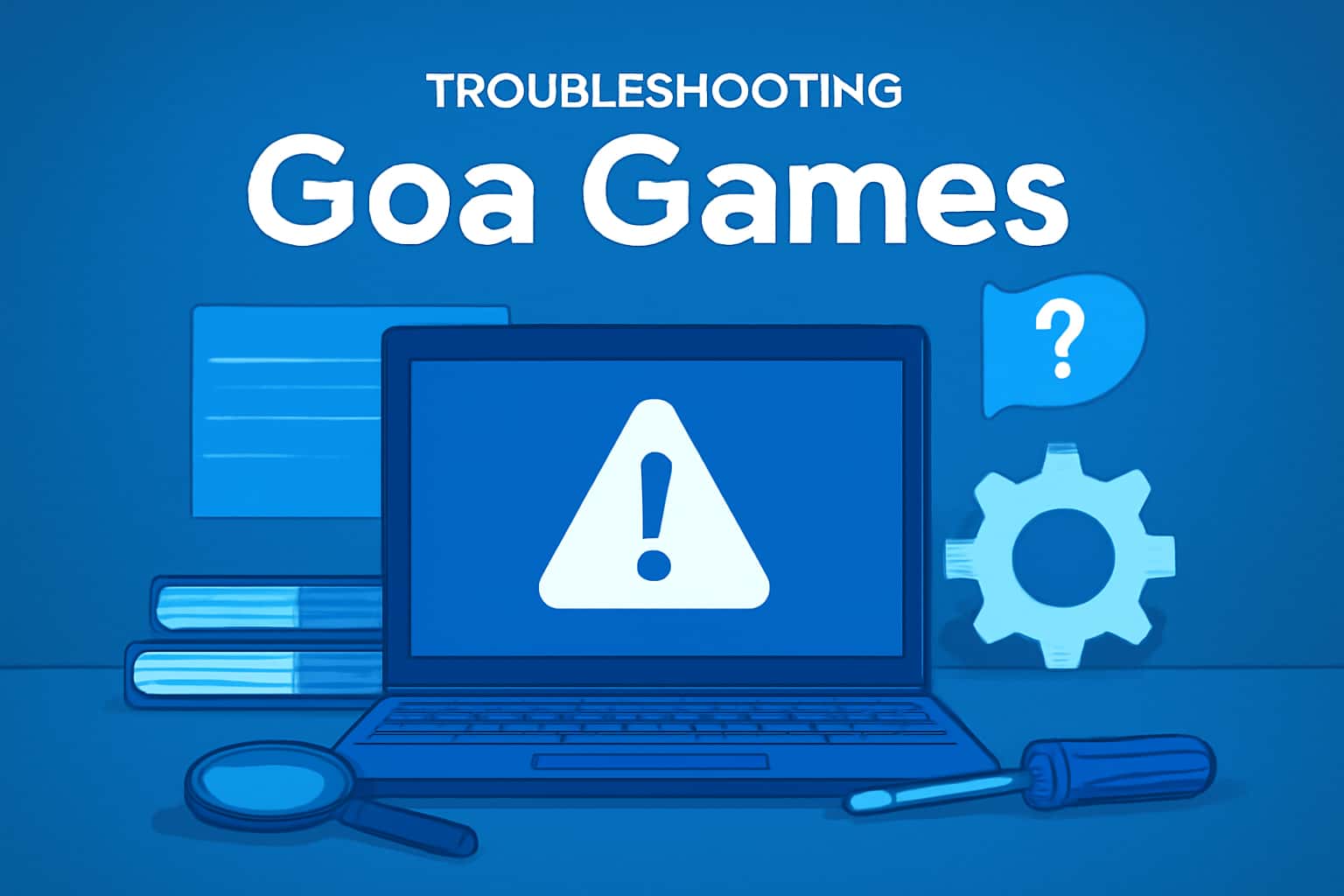 Informational scene related to troubleshooting issues on Goa Games platform.